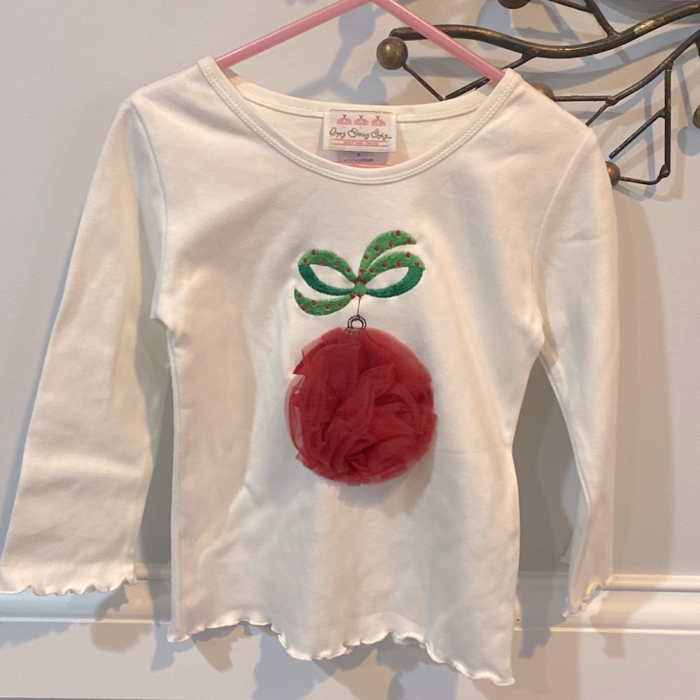 Holiday tulle long sleeve tshirt